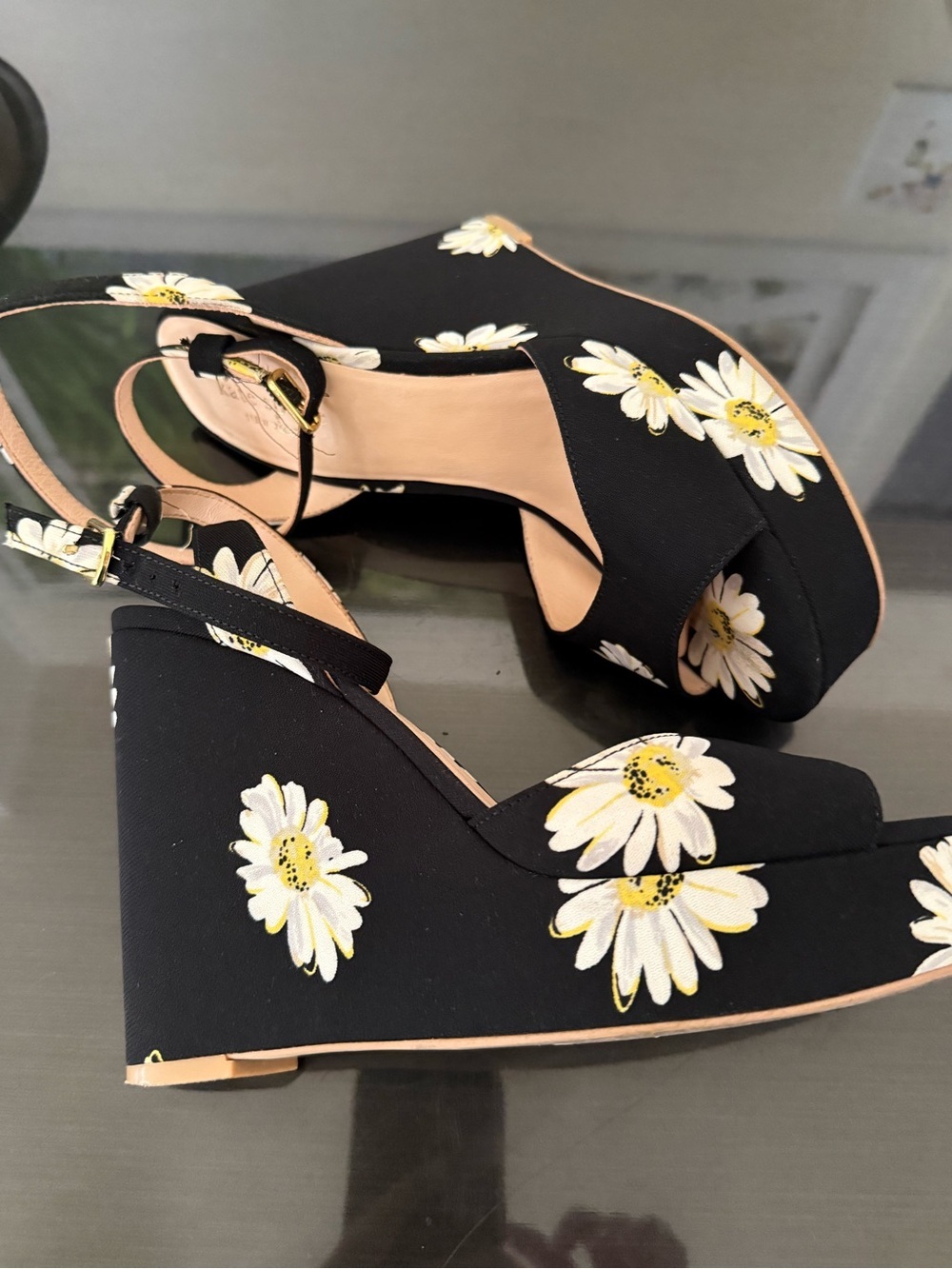 Kate spade NY Dellie Printed DAISY Platform Wedge Shoes Size 8